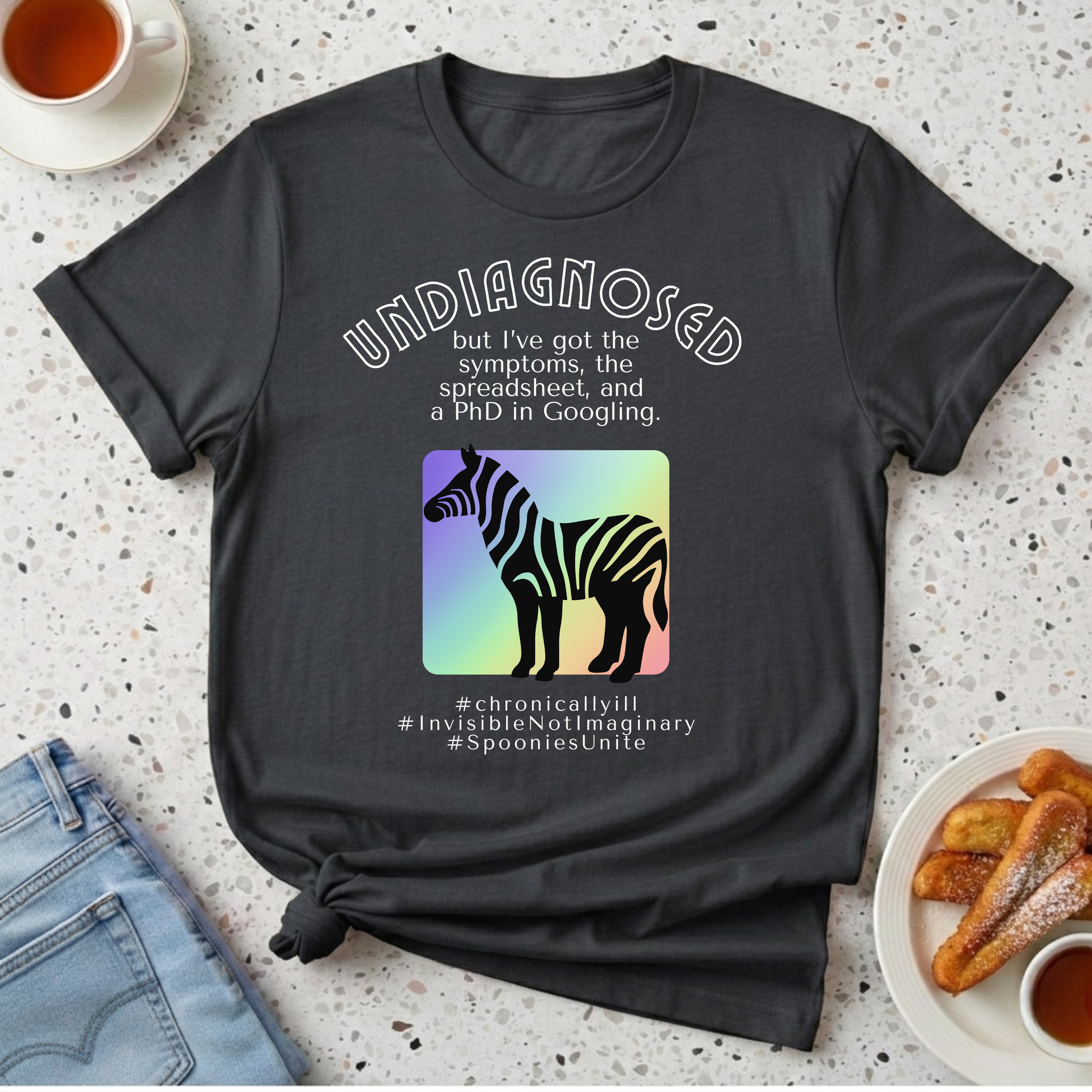 Undiagnosed - Rainbow Zebra T-Shirt
