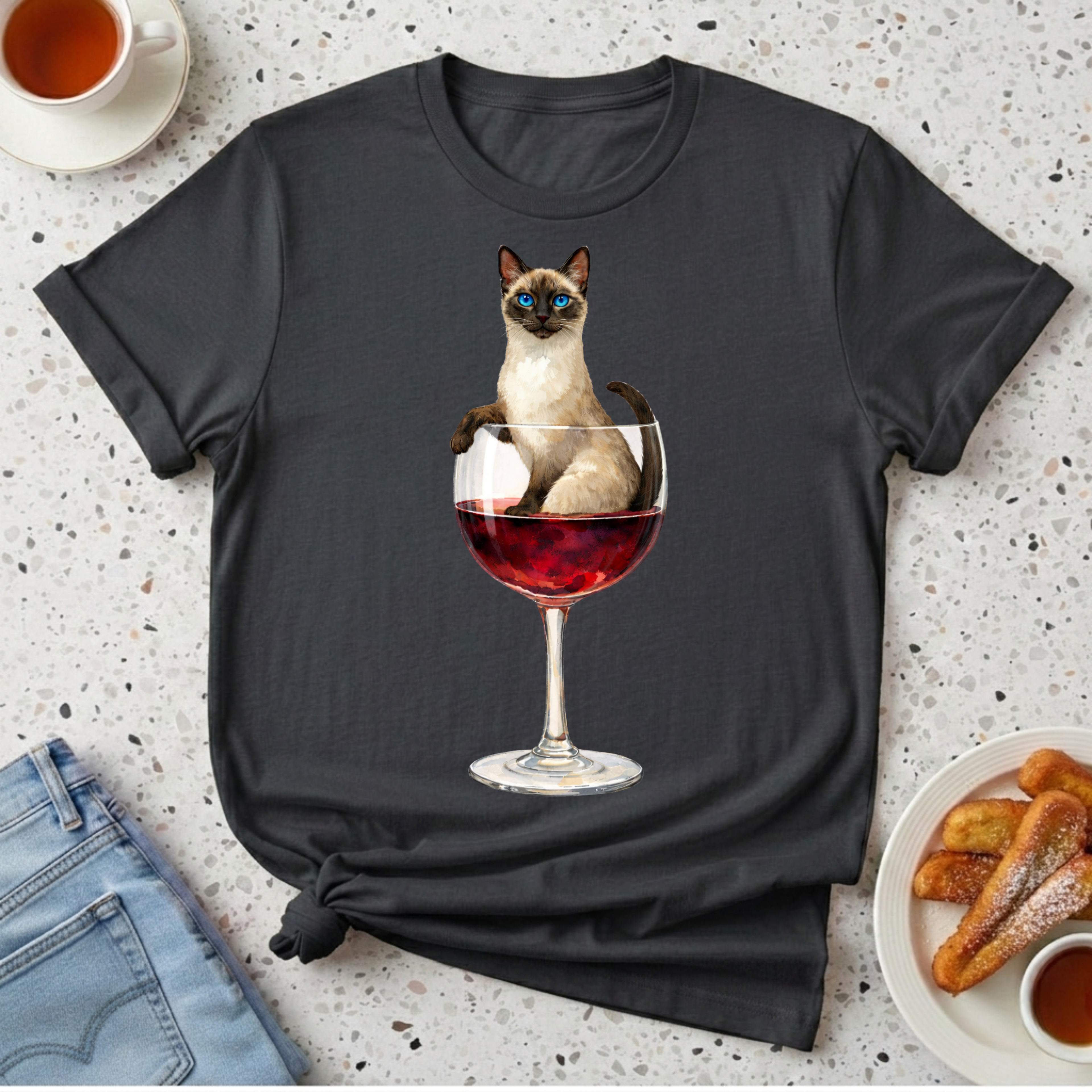 Aristocrat Cat in a Wine Glass T-Shirt