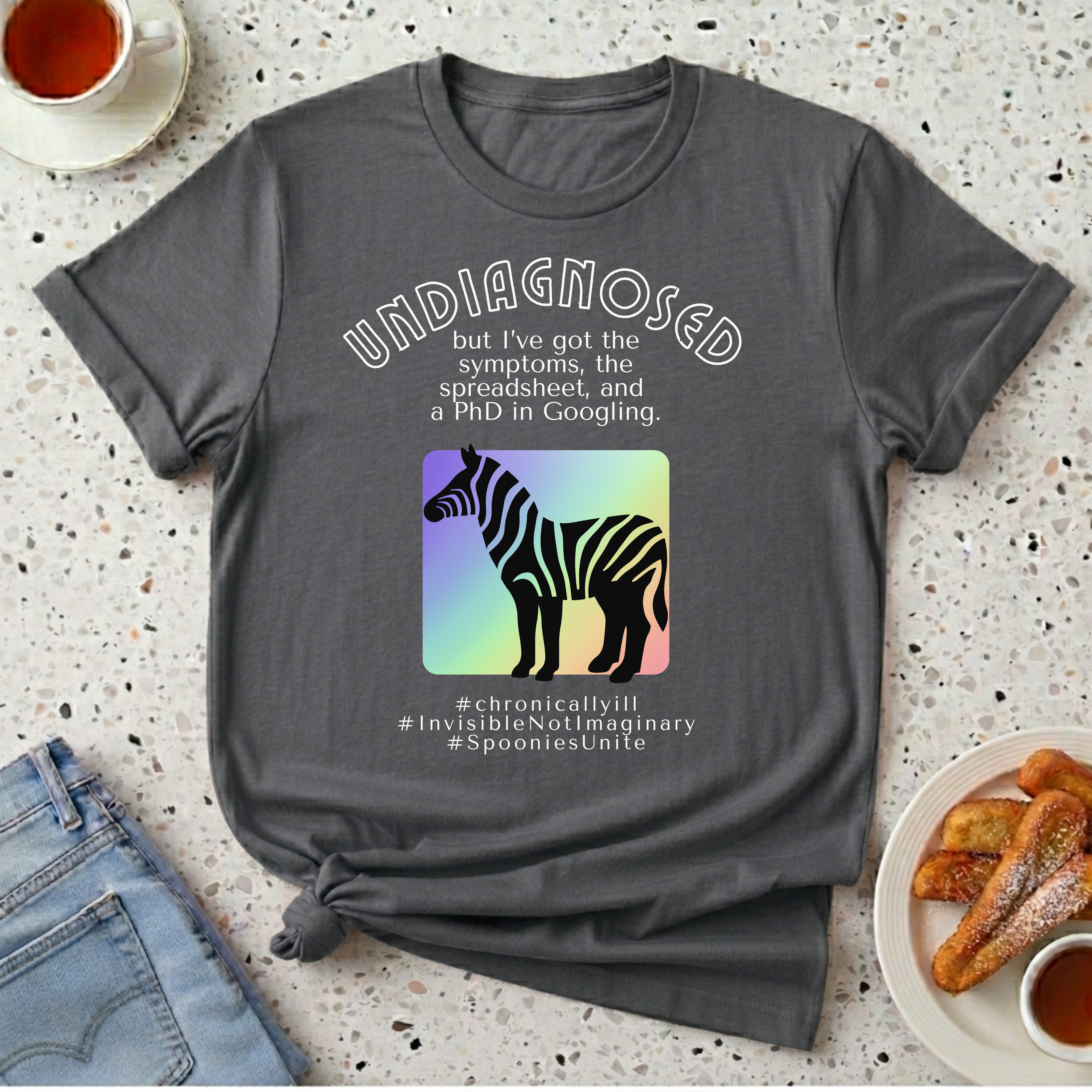 Undiagnosed - Rainbow Zebra T-Shirt