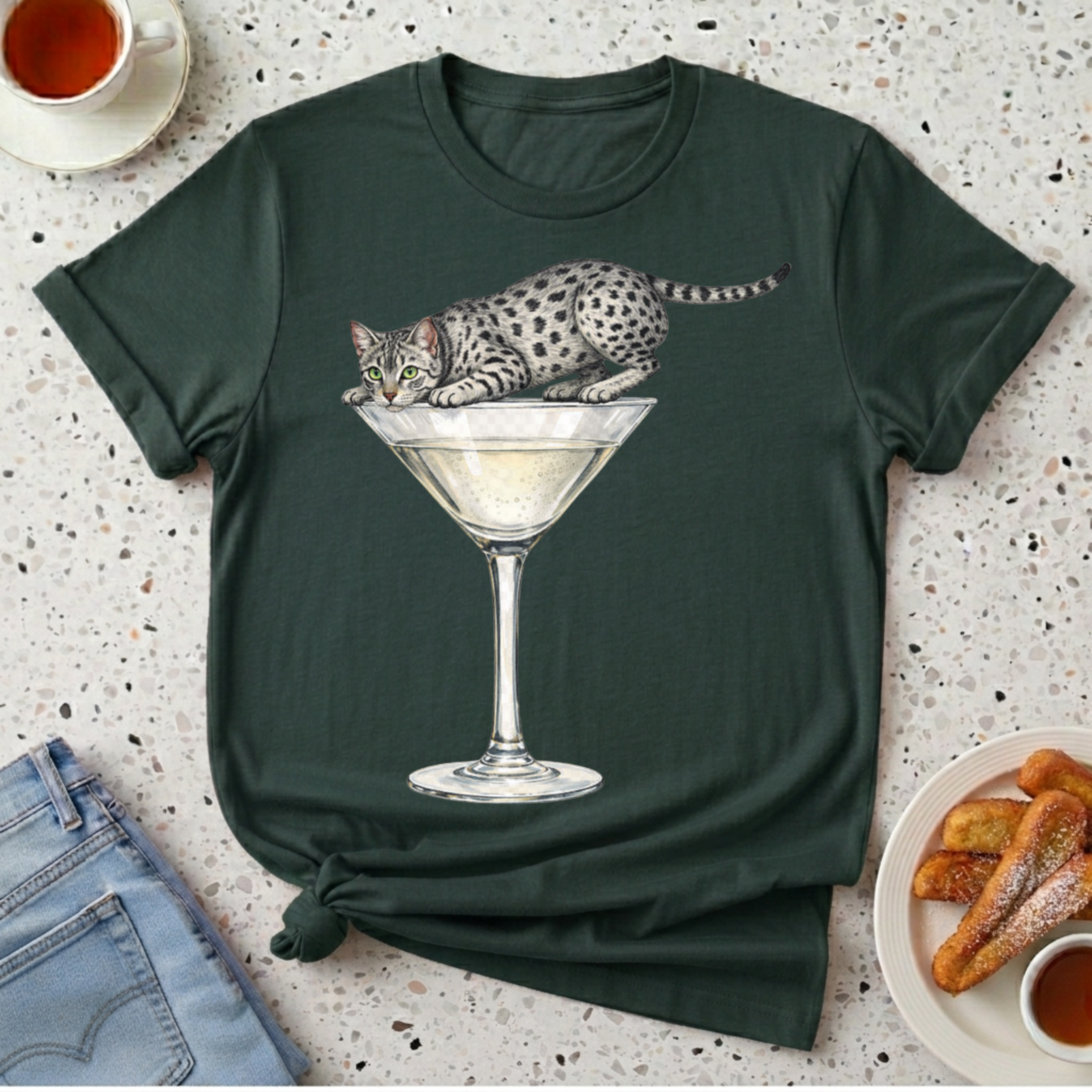Egyptian Mau Martini T-Shirt