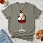 Aristocrat Cat in a Wine Glass T-Shirt