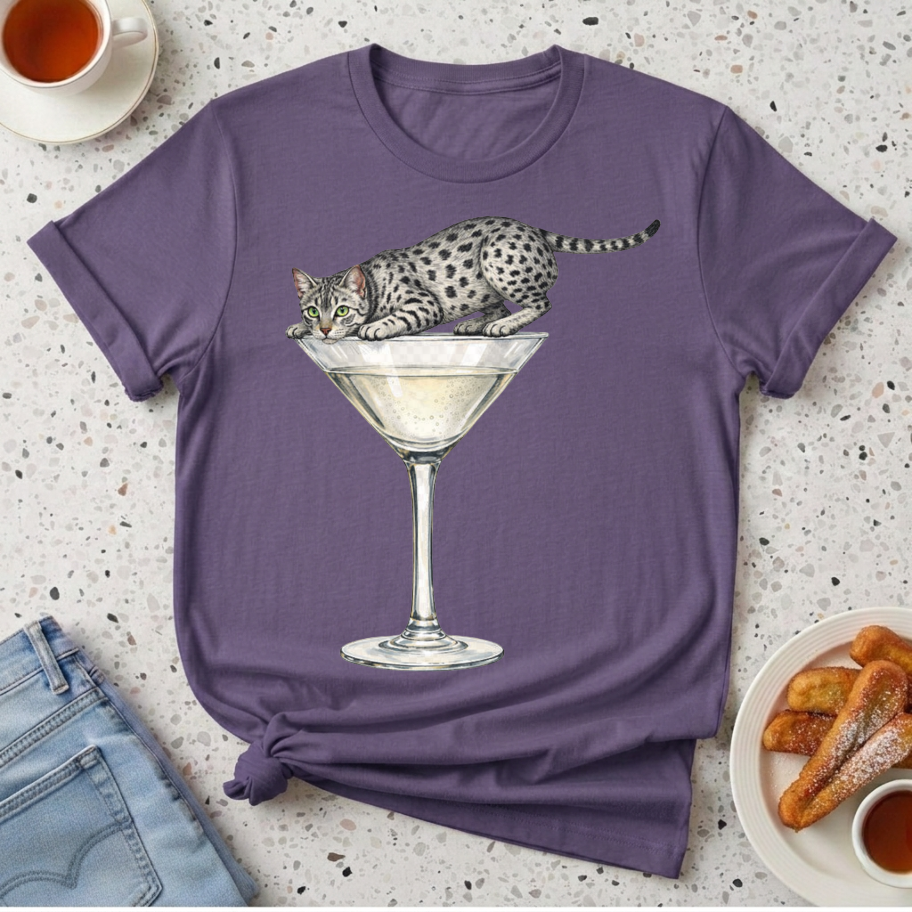 Egyptian Mau Martini T-Shirt
