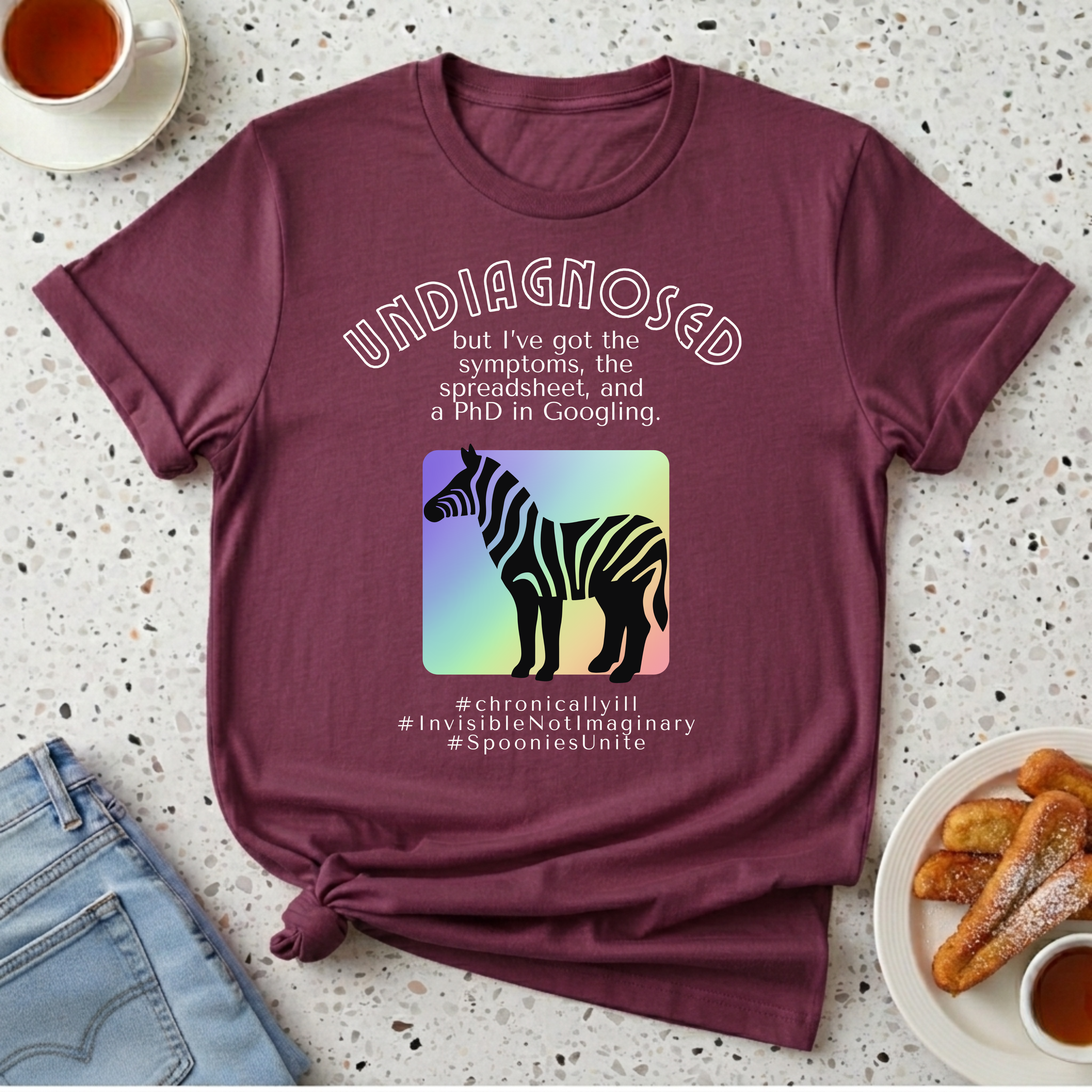 Undiagnosed - Rainbow Zebra T-Shirt