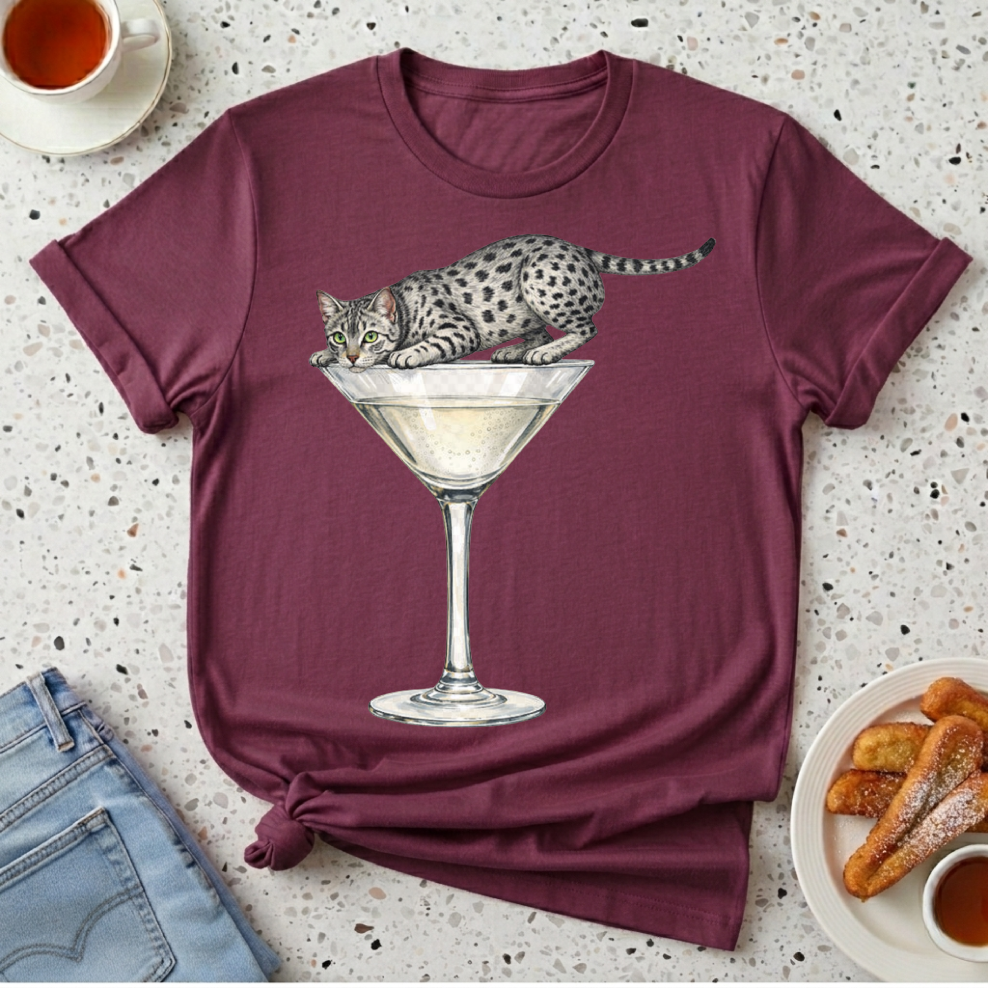 Egyptian Mau Martini T-Shirt