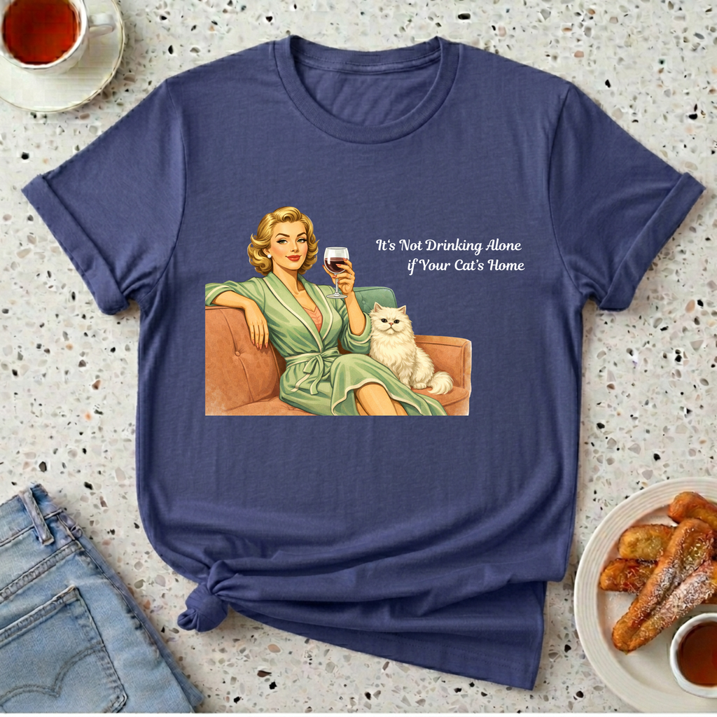It's Not Drinking Alone if Your Cat's Home T-Shirt