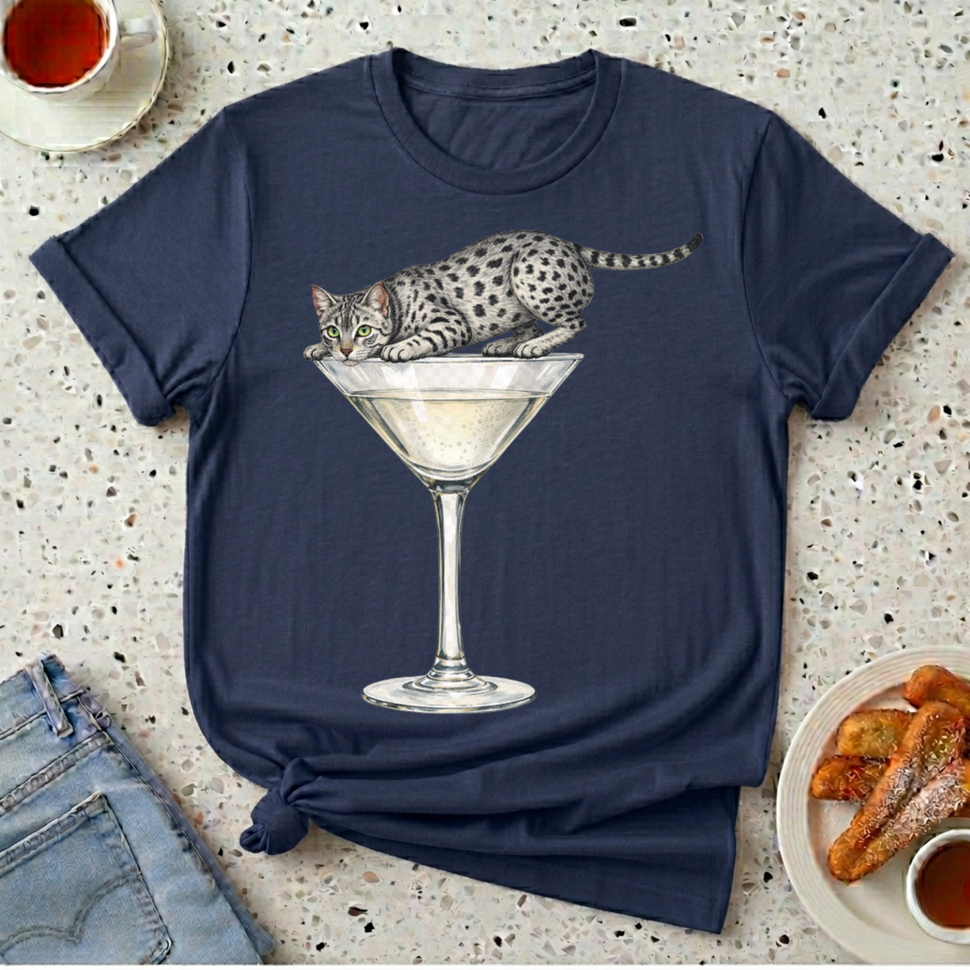 Egyptian Mau Martini T-Shirt