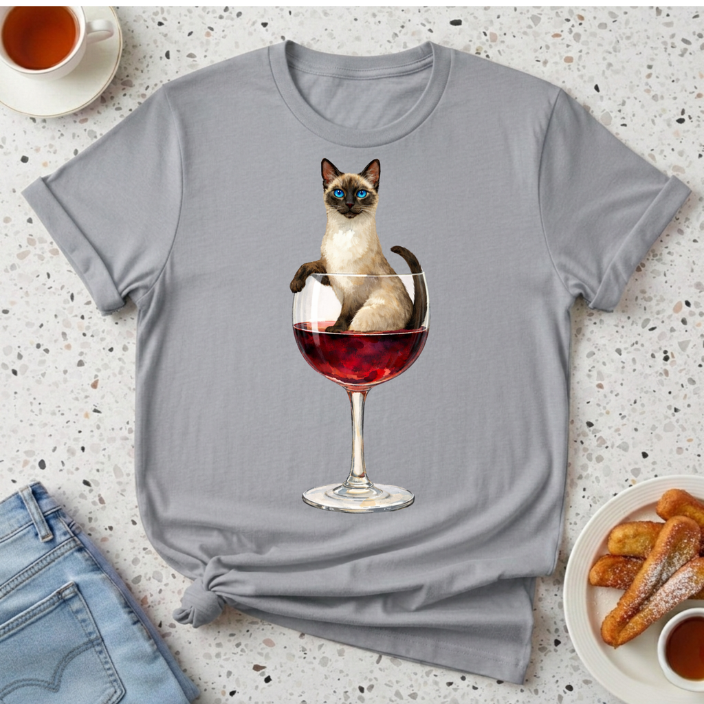 Aristocrat Cat in a Wine Glass T-Shirt