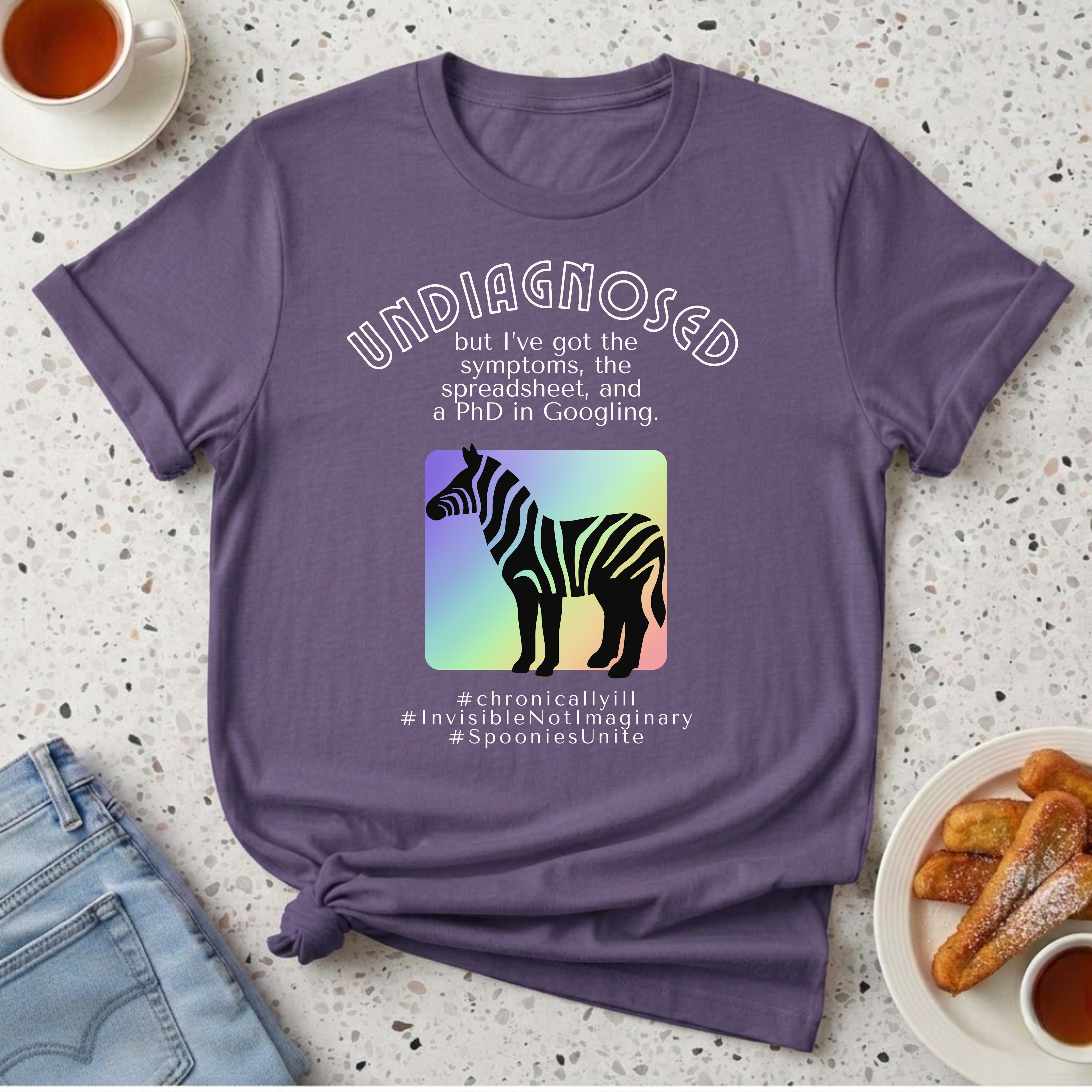 Undiagnosed - Rainbow Zebra T-Shirt