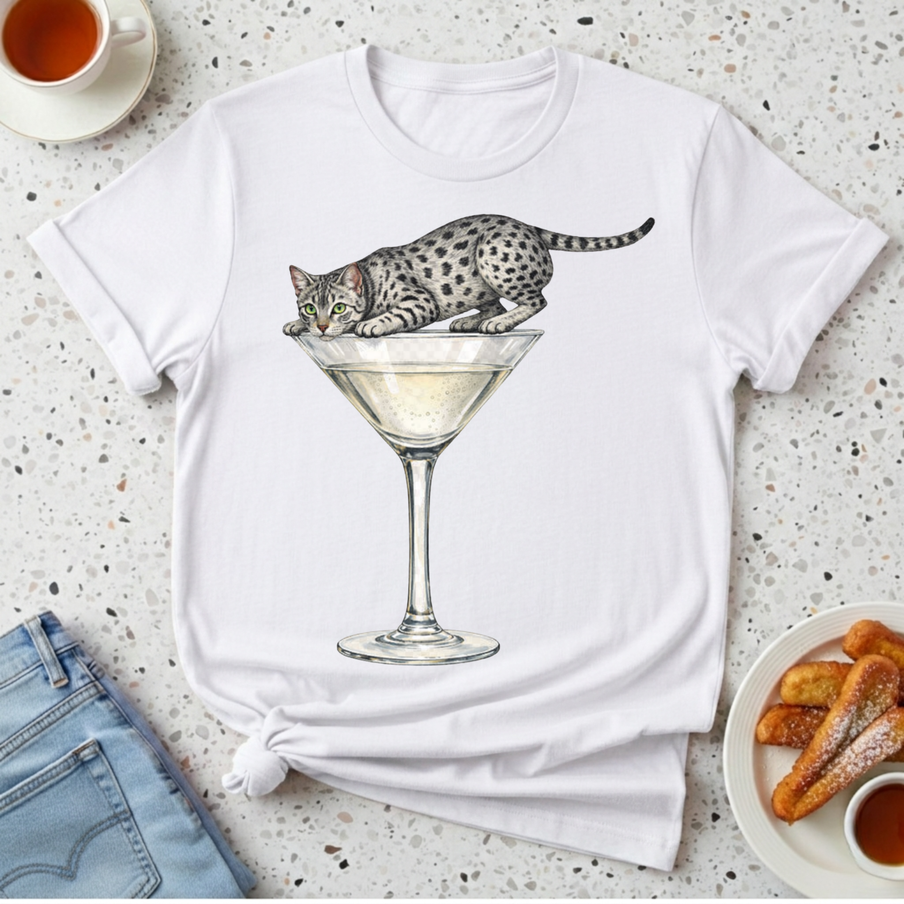 Egyptian Mau Martini T-Shirt