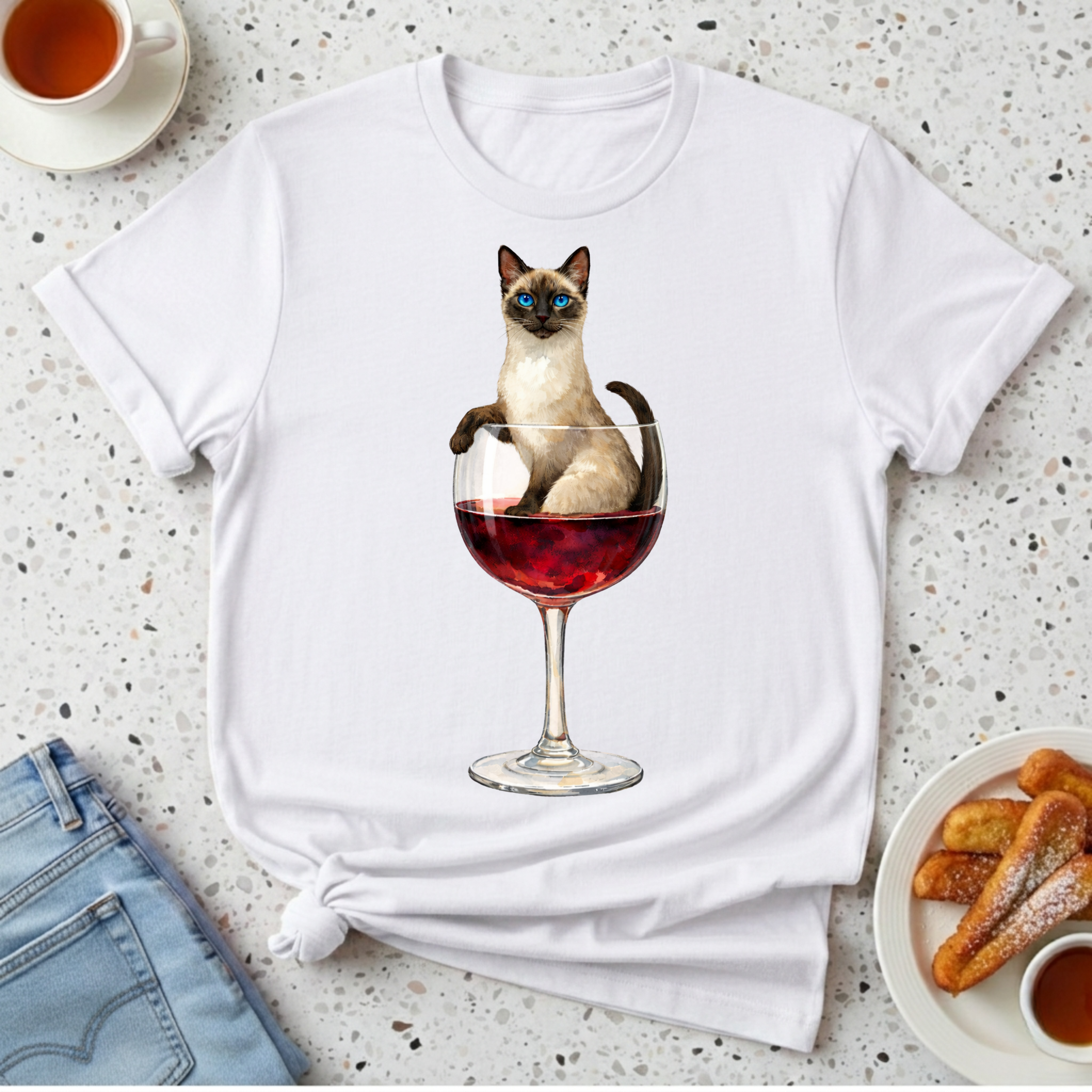 Aristocrat Cat in a Wine Glass T-Shirt