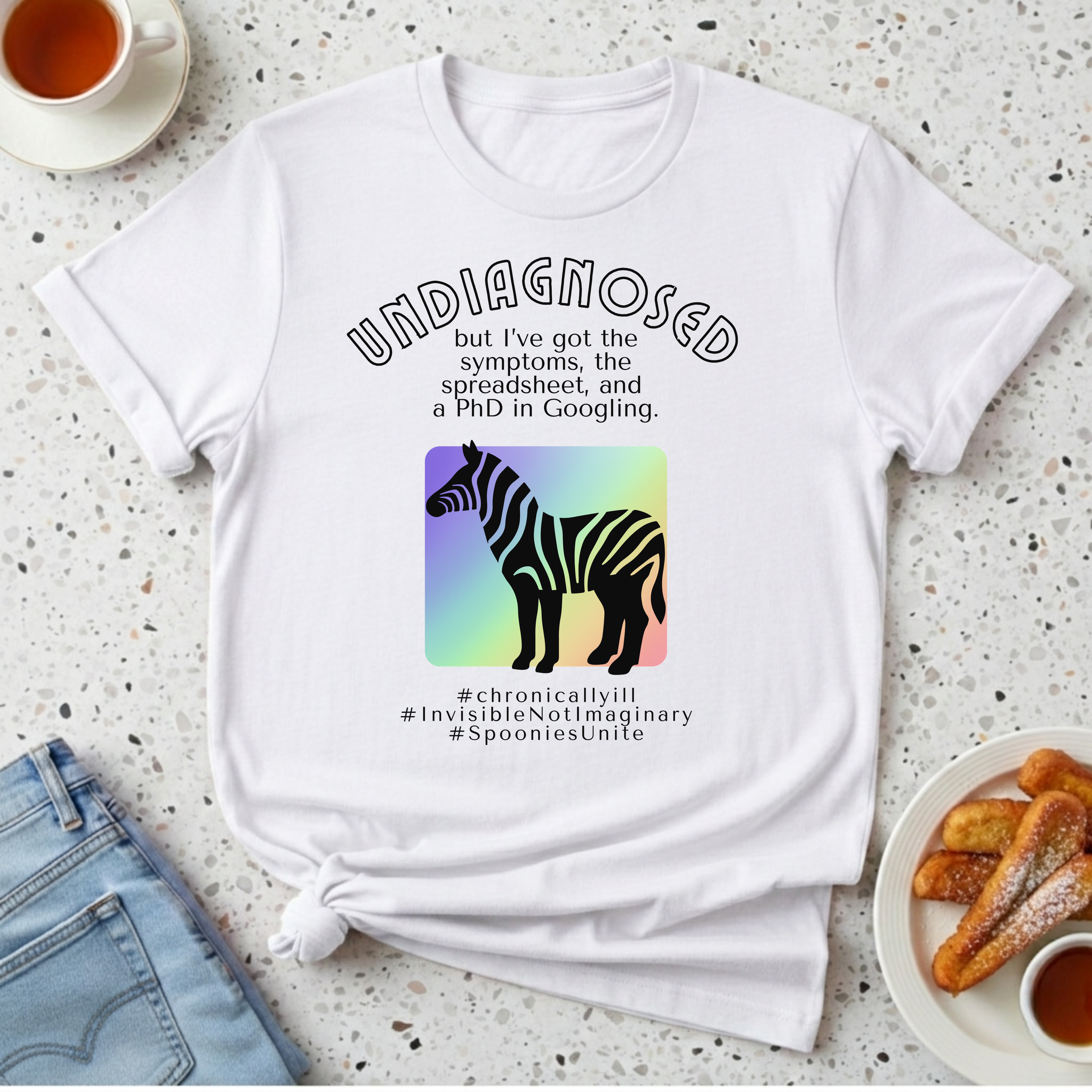 Undiagnosed - Rainbow Zebra T-Shirt